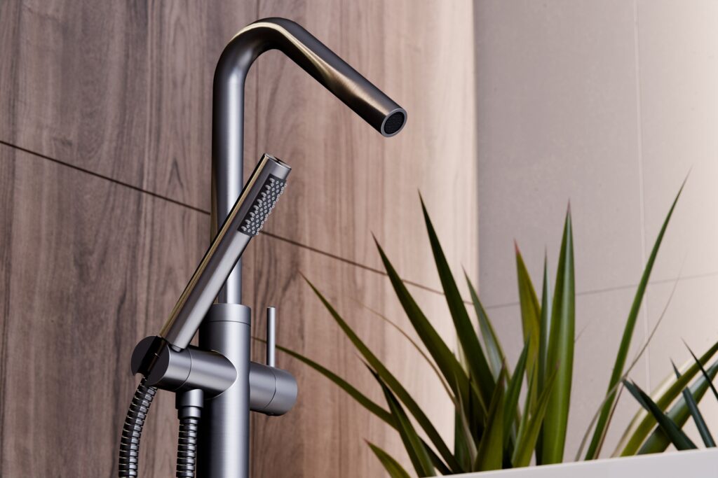 wizualizacja 3D baterii wannowej GunMetal